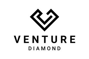 Ilustração estilista de silhueta moderna diamond com vetor de logotipo de monograma de sinal v