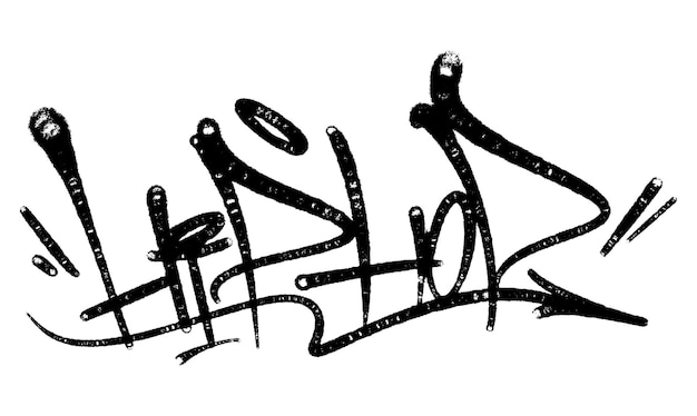 Ilustração vetorial etiqueta de graffiti preta 2022 com letras em aerossol  pode pulverizar tinta