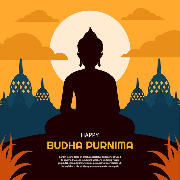 Vetor ilustração feliz budha purnima