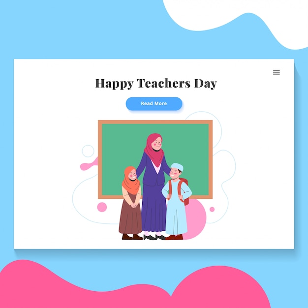 Ilustração feliz dia dos professores modelo de página de destino