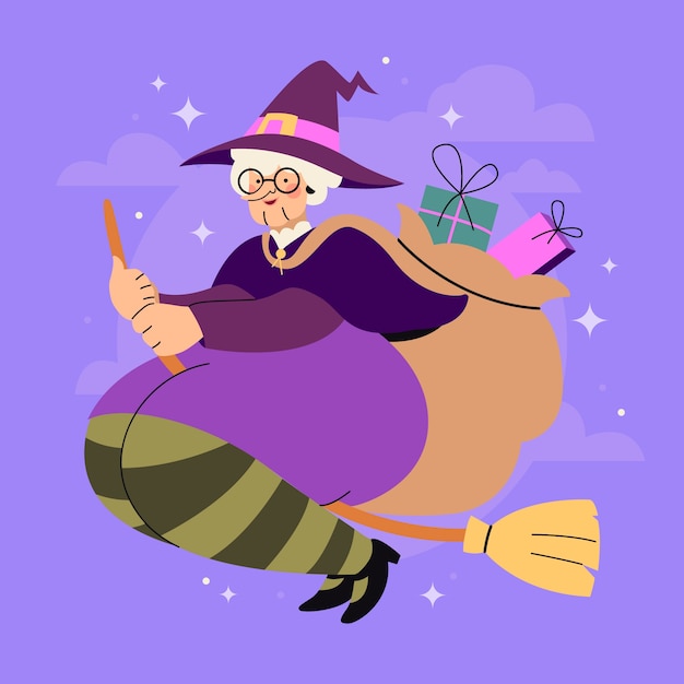 Vetor ilustração flat befana