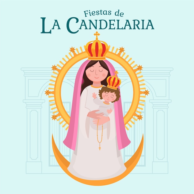 Vetor ilustração flat dia de la candelaria