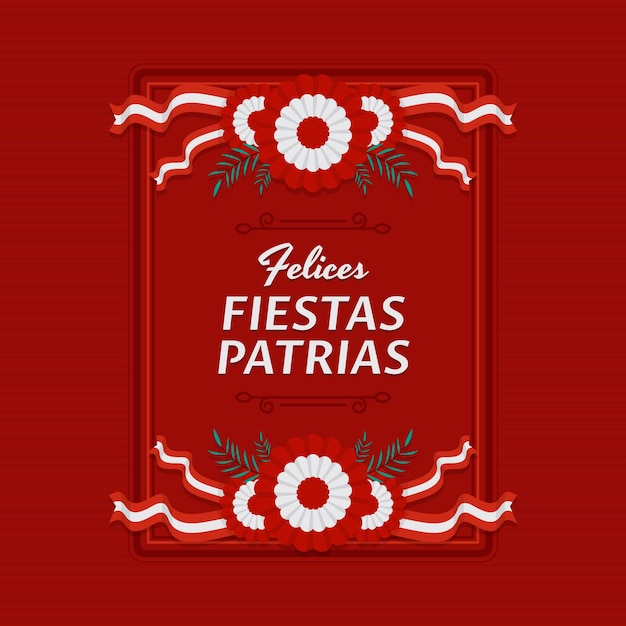 Vetor ilustração flat fiestas patrias de peru