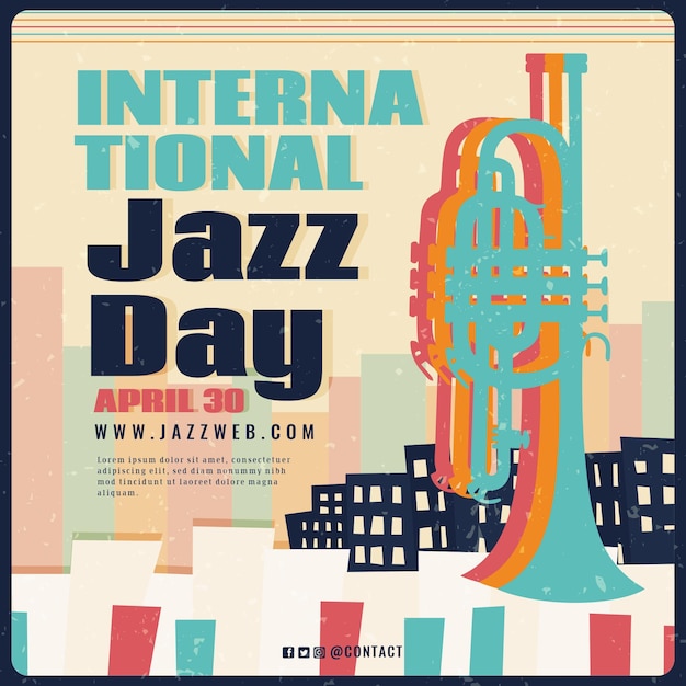 Vetor ilustração flat international jazz day