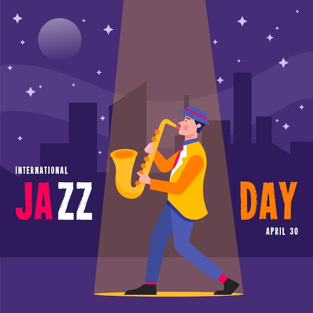 Vetor ilustração flat international jazz day