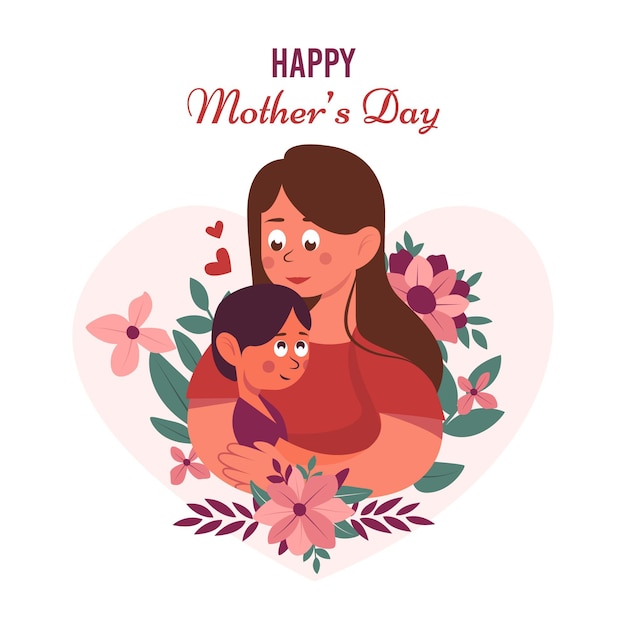 Ilustração floral do dia das mães