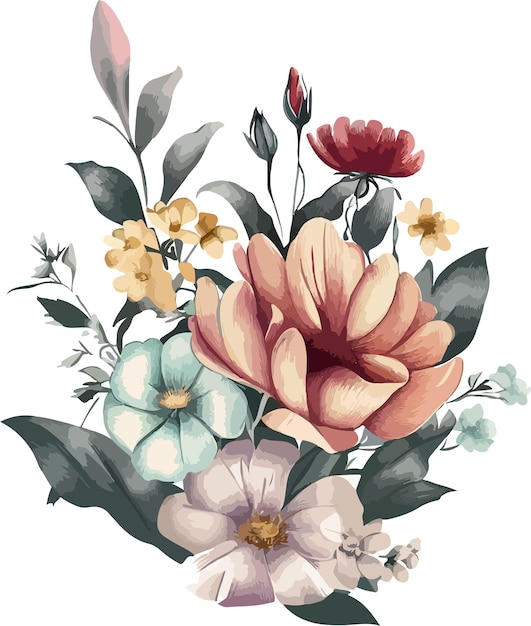 Ilustração floral em aquarela