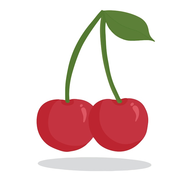 Ilustração fofa de cerejas doces
