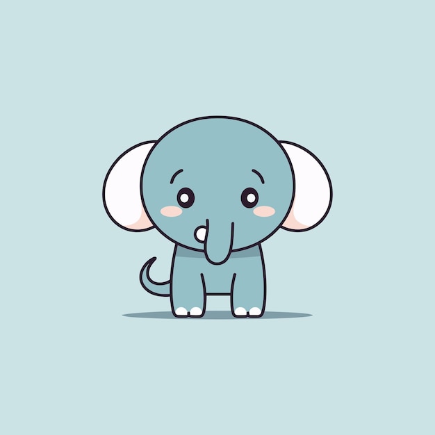 Ilustração fofa de elefante kawaii