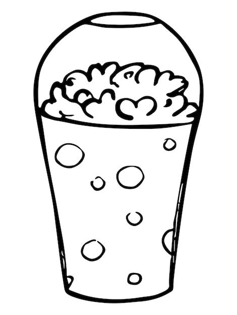 Ilustração fofa de milk-shake clipart de xícara simples doodle de bebida bonita