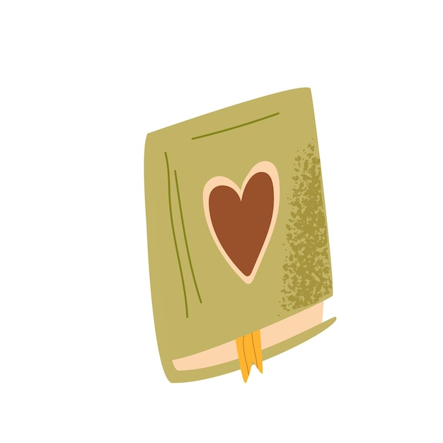 Ilustração fofa de um livro desenhado à mão com texturas