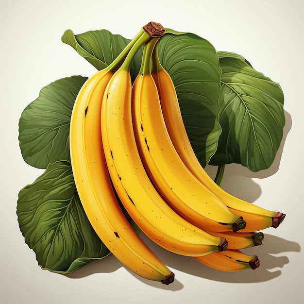 Ilustração fruta banana alimento vetor tropical fresco isolado ícone de design amarelo doce p