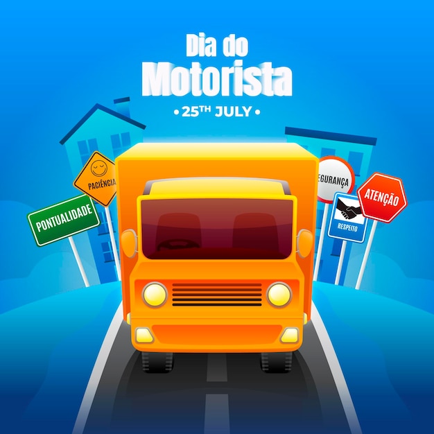 Ilustração gradiente dia do motorista