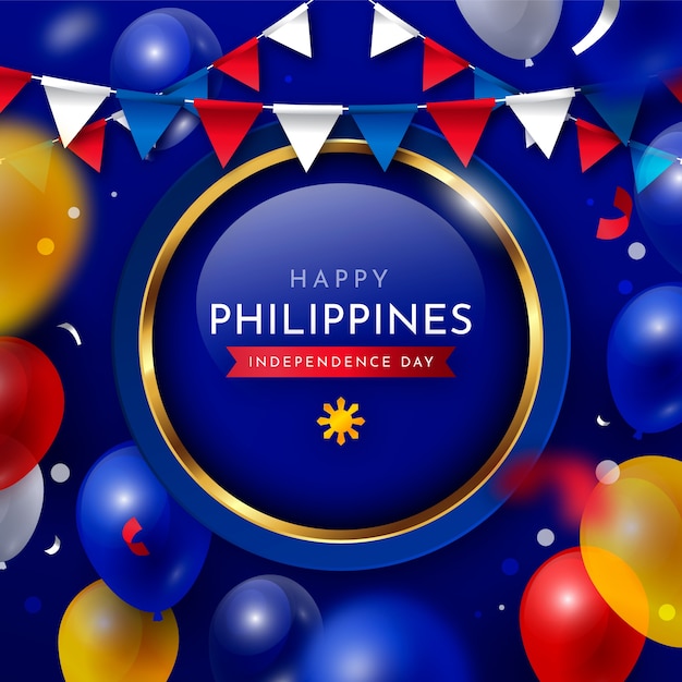 Vetor ilustração gradiente do dia da independência das filipinas