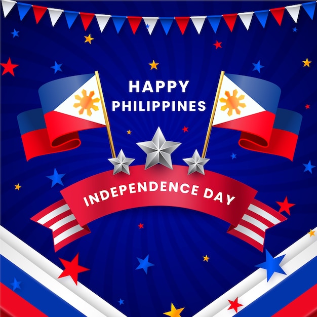 Vetor ilustração gradiente do dia da independência das filipinas