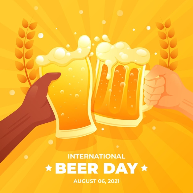 Vetor ilustração gradiente do dia internacional da cerveja