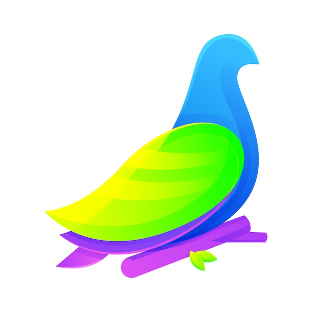 Vetor ilustração gradiente moderno logotipo pássaro