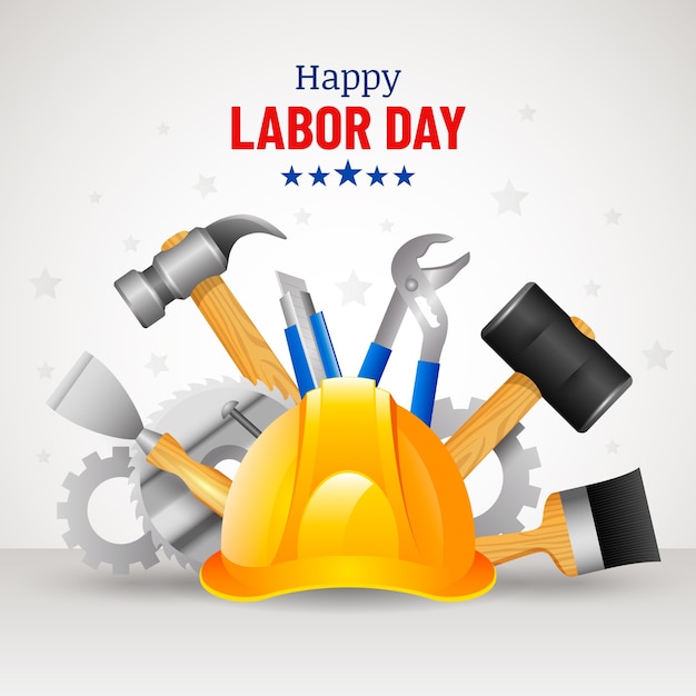 Ilustração gradiente para a celebração do dia do trabalho americano