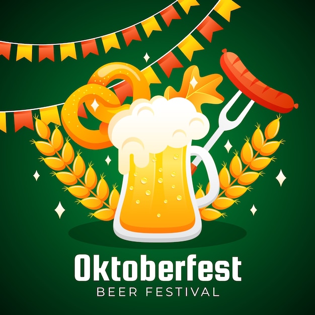 Ilustração gradiente para celebração da oktoberfest