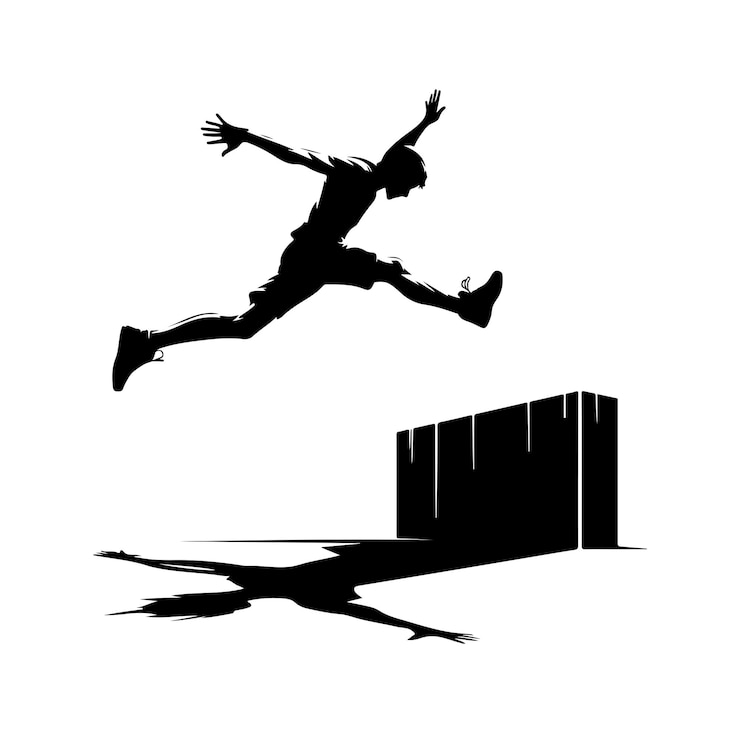 Vetor ilustração gráfica da silhueta do parkour