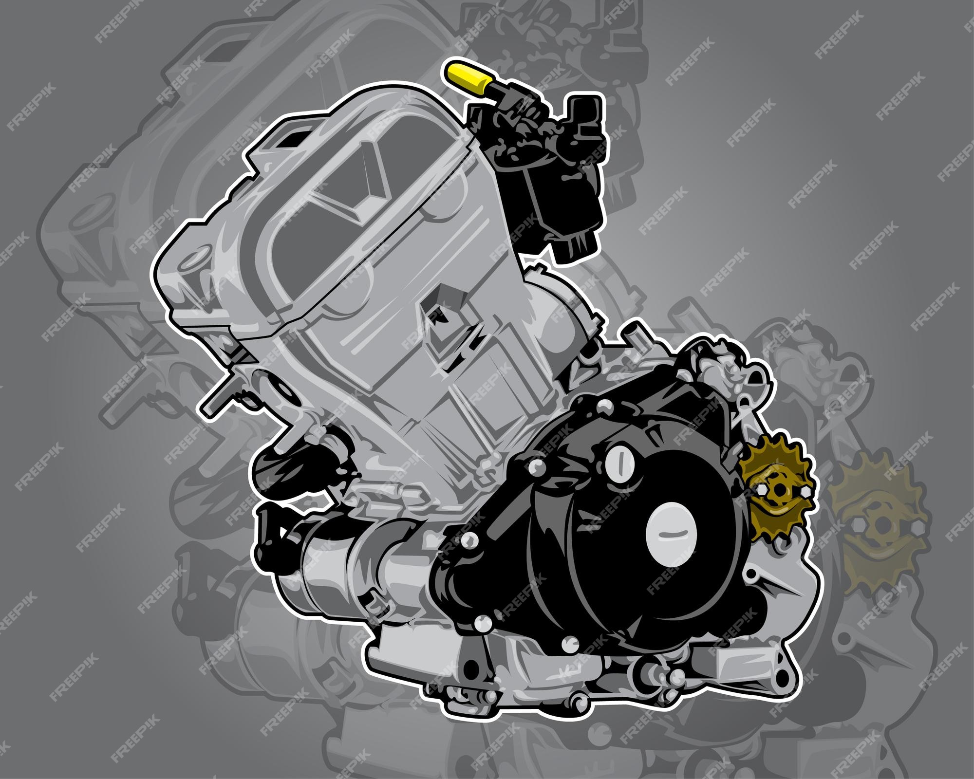 Ilustração Técnica Do Desenho Do Motor Da Motocicleta Ilustração do Vetor -  Ilustração de forma, engenharia: 85189776