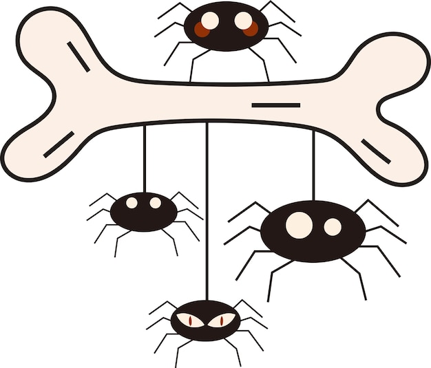 Ilustração gráfica de teia de aranha de aranha de halloween