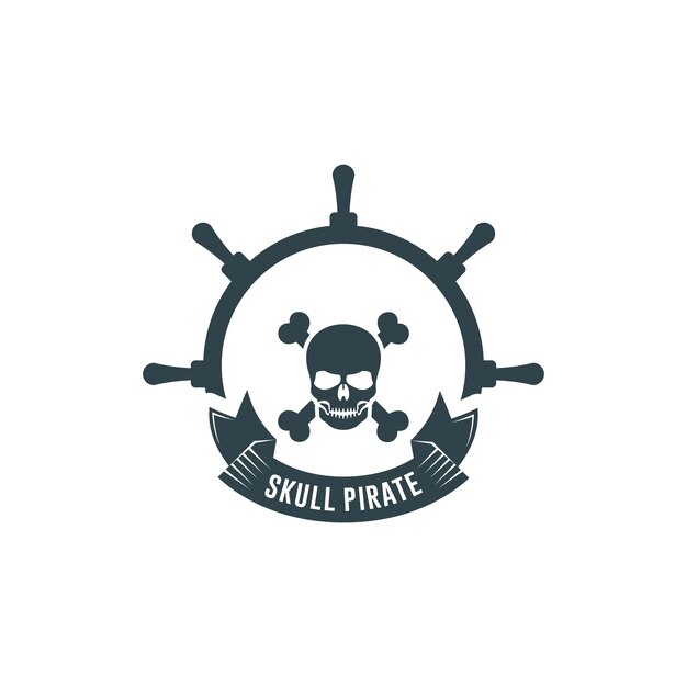 ilustração gráfica do logotipo pirata moderno simples