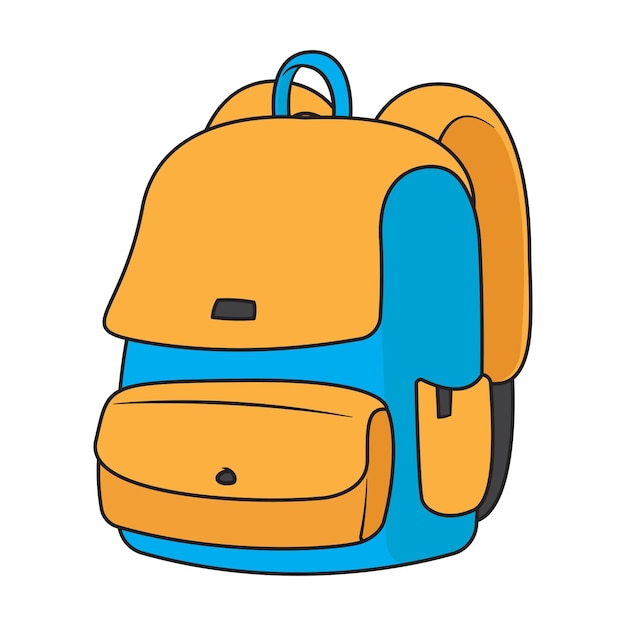 ilustração gráfica vetorial de uma mochila escolar em estilo de desenho animado
