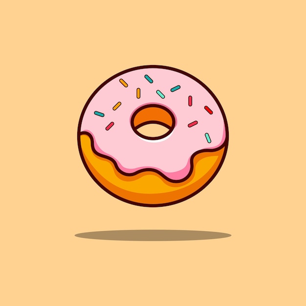 Vetor ilustração gratuita de ícones vetoriais de desenhos animados de donut