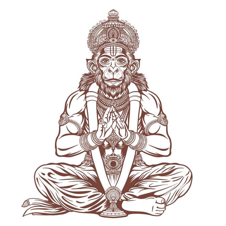 Ilustração Hanuman Jayanti Vista do Senhor Buda