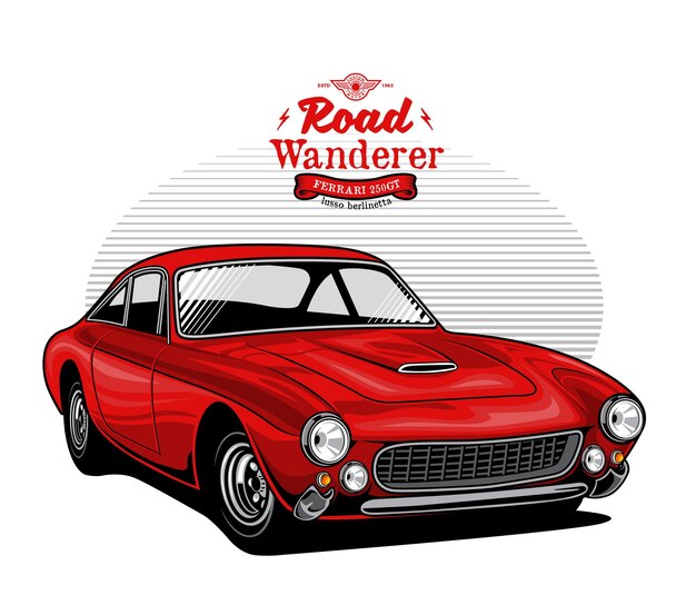 Ilustração incrível do red muscle car