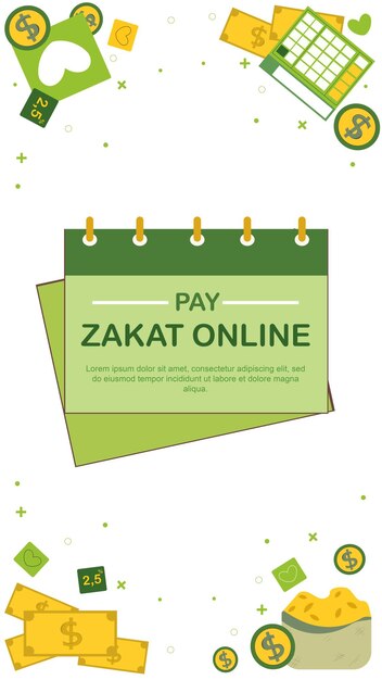 Ilustração islâmica do ramadã sobre o ramadã zakat ou compartilhe entre si