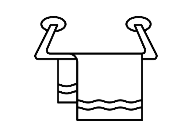 Ilustração isolada de modelo de design de linha de ícone de toalha