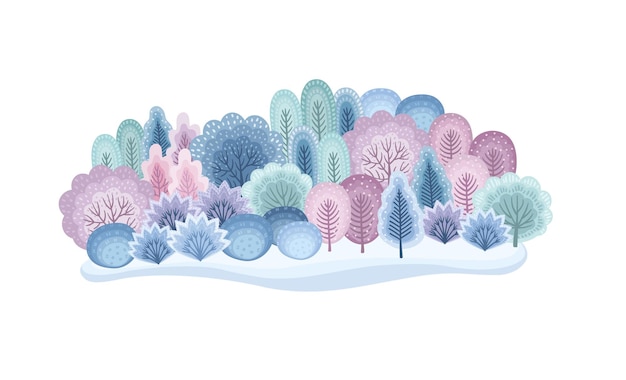 Vetor ilustração isolada de um modelo de vetor de floresta de inverno