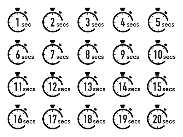 Ilustração isolada do cronômetro do relógio do temporizador tempo de cozimento ou tempo de contagem regressiva