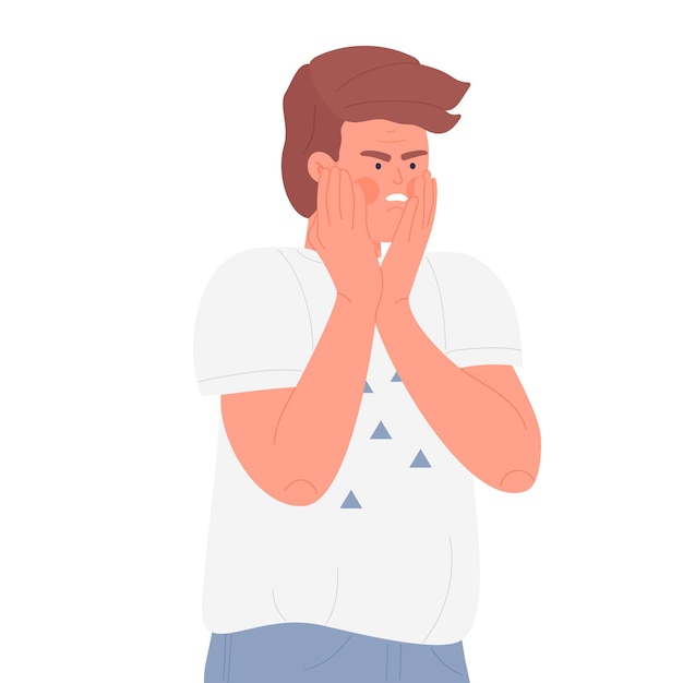 Ilustração isolada masculina irritada com raiva