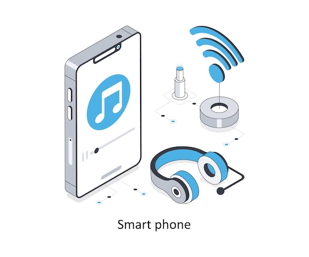 Ilustração isométrica de ações de smartphones EPS Ilustração de ações de arquivos