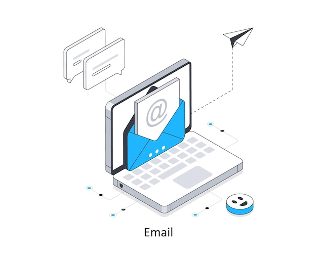 Ilustração isométrica de estoque de e-mail EPS Ilustração de stock de arquivo