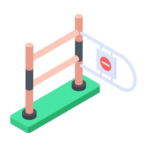 Ilustração isométrica prática de uma barreira de loja