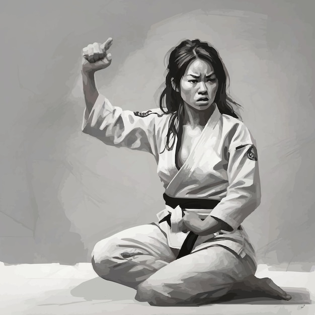 Vetor ilustração jiu jitsu mulheres