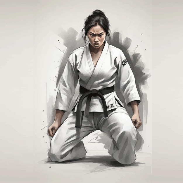 Vetor ilustração jiu jitsu mulheres