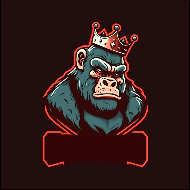 Ilustração King Monkey, designs de mascotes de esports, modelo de logotipo de jogos