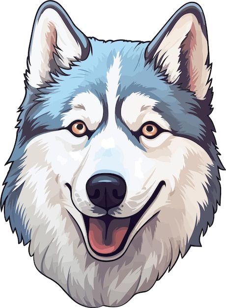 ilustração legal adesivo Husky Siberiano