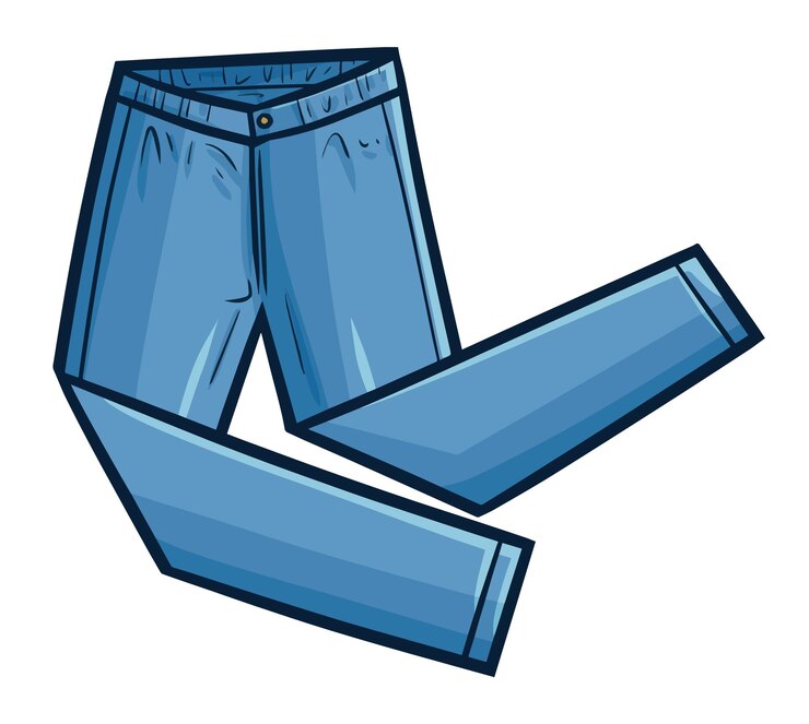 Vetor ilustração legal dos desenhos animados de jeans azuis dobrados