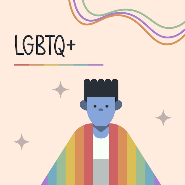 Vetor ilustração lgbt plana