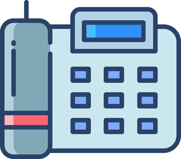 Ilustração linear a cores do telefone
