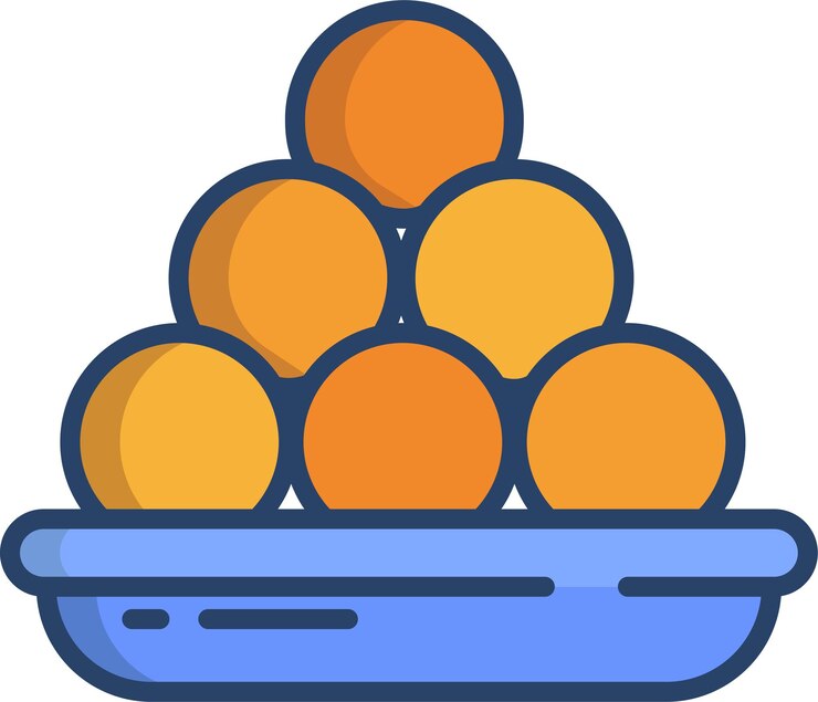 Vetor ilustração linear em cores de laddu