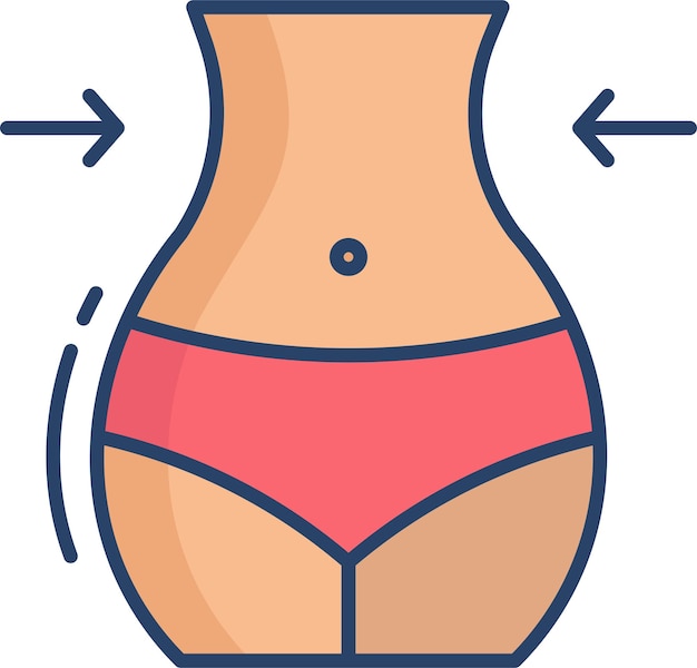 Ilustração linear em cores para emagrecer