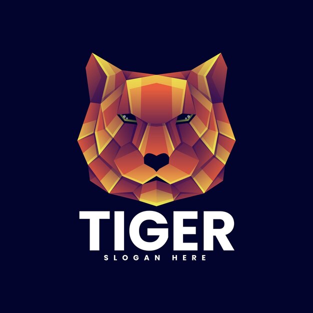 Ilustração logotipo de tigre colorido