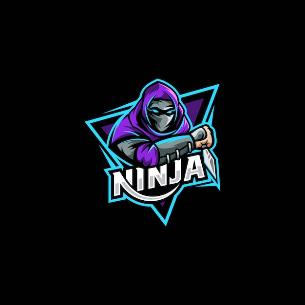 Ilustração Logotipo Lutador Ninja E Estilo Esportes